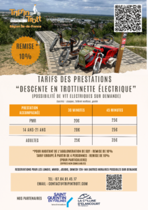 Flyer A4 Promotionnel Tourisme Location de velos Tarifs Vert 212x300